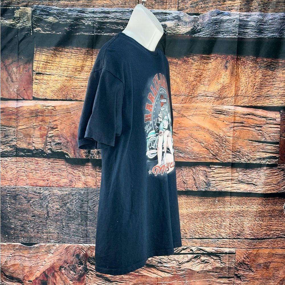 Harley-Davidson Navy Tee with Retro Motorcycle Graphic - Picture 8 of 15